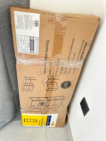 New boxed 3-tier metal shelving unit (still in packaging)