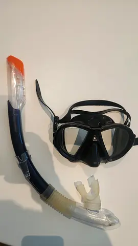 Professional Subea snorkel and Aqulung tempered glass mask diver set