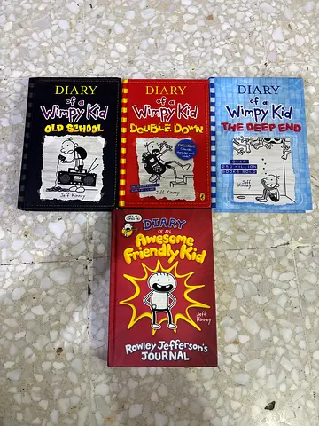 Collection of 4 Diary of a Wimpy Kid books (bundle)