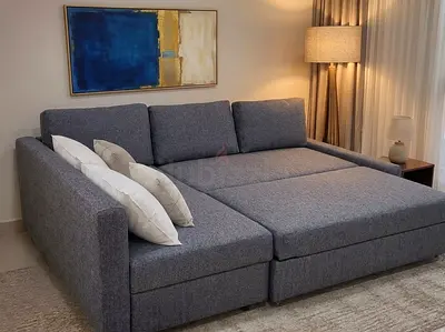 Modern Storage Sofa Bed with Pull-Out Sleeper Upgrade your living room with this multifunctional fa