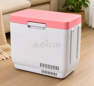 Portable Electric Cooler / Mini Fridge - Pink Top, Compact