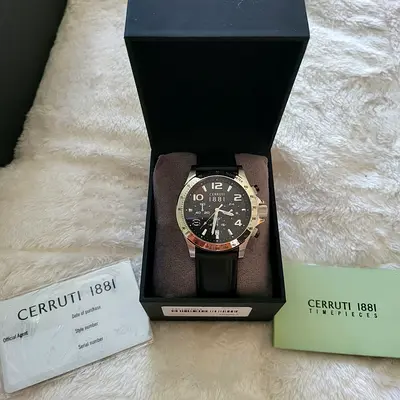 Cerruti 1881 Mens Chronograph Watch with Leather Strap - Excellent Condition