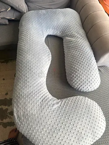 Grey C-Shaped Pregnancy and Nursing Pillow