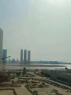 Annual rent Sharjah Al Majaz 3 two bedroom apartment direct lake view Al Khan 47000 AED 6 payments d