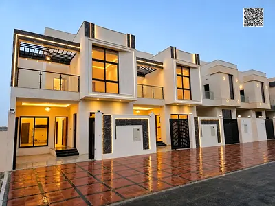 بدفعه مقدمه 10% وقسط شهرى 5000 درهم فيلا طابقين بروف شامل رسوم التسجيل والتملك