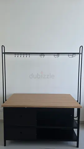 Wooden Coffee corner with Drawers, Shelves  Glass storage
