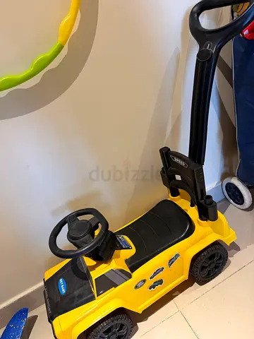 Yellow Push Ride-On Car for Toddlers with Handle