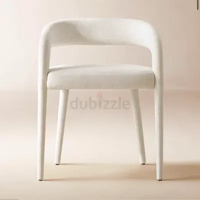 CB2 Lisette White Dining Chair x2