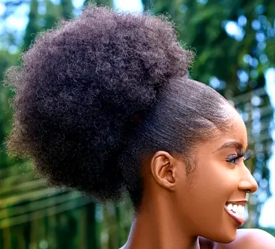 Human hair Afro Drawstring extension
