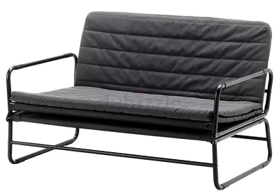 Compact Metal Frame Futon Sofa Bed - Dark Grey