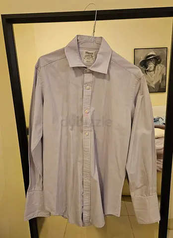 T M Lewin Lilac Mens long-sleeve formal shirt - size M, slim fit