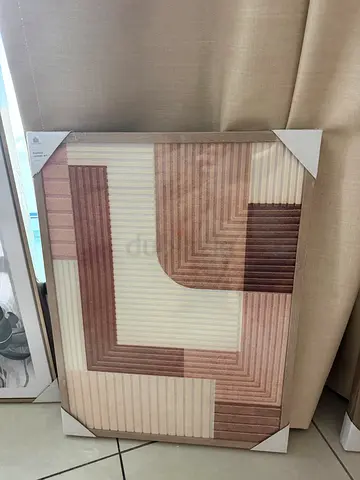 Framed geometric abstract wall art - neutral tones