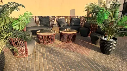 Outdoor salon 8 seater with tables for sale