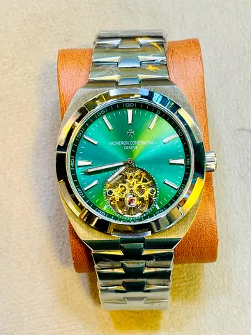 Vacheron Constantin  automatic tourbillon watch - green dial, stainless steel