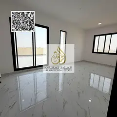 One-bedroom apartment with a private roof terrace for annual rent in Al Muntazi 1 area, Ajman.