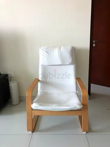 IKEA Poäng-style Armchair with White Cushion