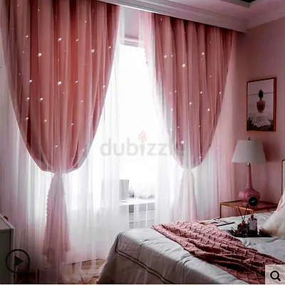 Double Silk with Net Sheer Curtains