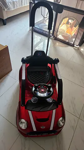 Mini Cooper Style Kids Push Car with Parent Handle