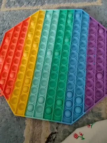 Large Octagon Rainbow Pop It Fidget Toy - Lightly Used