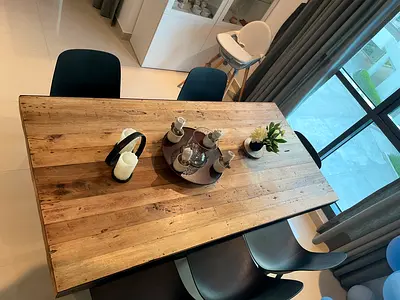 Solid Wood Dining Table - Rustic Finish, Seats 6 made in Italy
