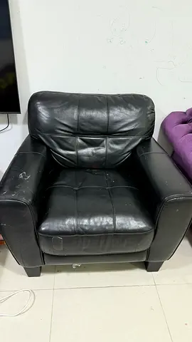 Leather Sofa + Plant Pots Give Away