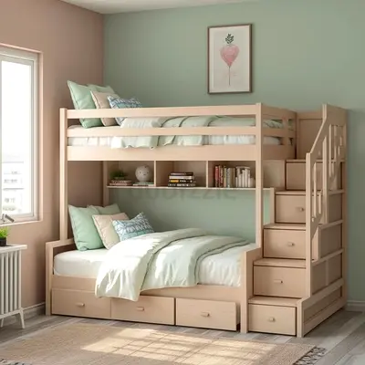 Bunk Bed with Storage Stairs - Twin over Full