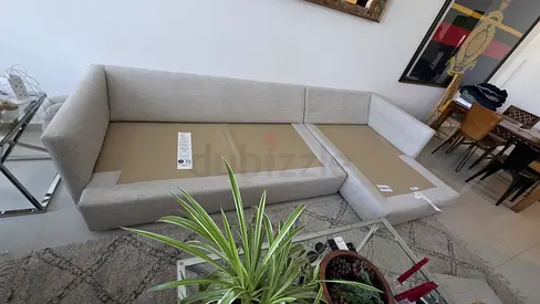 Cratebarrel L Shape Original Sofa Beige Excellent condition