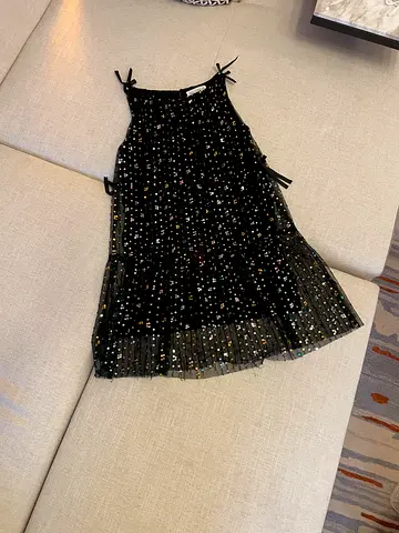 Zara Black sequin party dress with tulle hem, size approx S