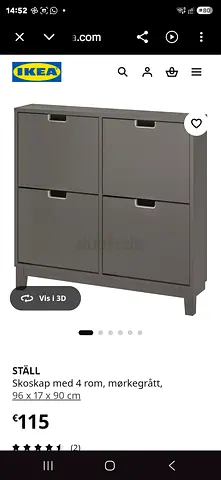 IKEA STÄLL shoe cabinet - 4 compartments, dark gray