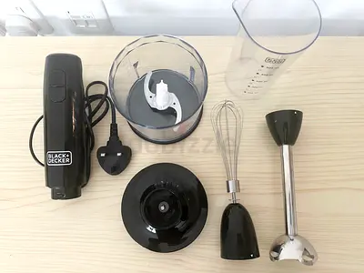 Black  Decker Hand Blender Set with Chopper, Whisk and Beaker - Like new