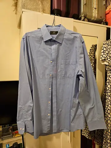 MS Light blue mens dress shirt - slim fit with 16 collar