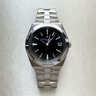 Vacheron Constantin Overseas Stainless Steel Mens Watch - Black Dial