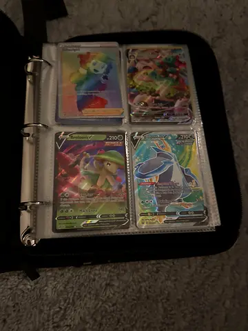Pokémon Trading Card Collection in Binder — Assorted V  EX Cards