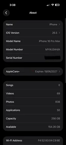 iPhone 16 Pro Max 256GB with AppleCare+ 2027 TDRA 🇦🇪