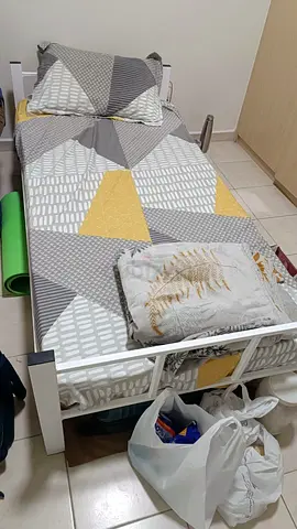 Single Steel Bed and Single Deep Sleep Medical Mattress, Medical Mattress W90 x L190 x H10 for sale