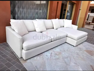 Cratebarrel L Shape Sofa Beige