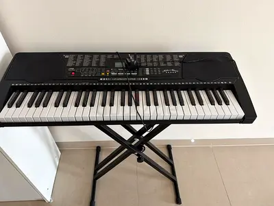 61-Key Electronic Keyboard with Stand and Power Adapter