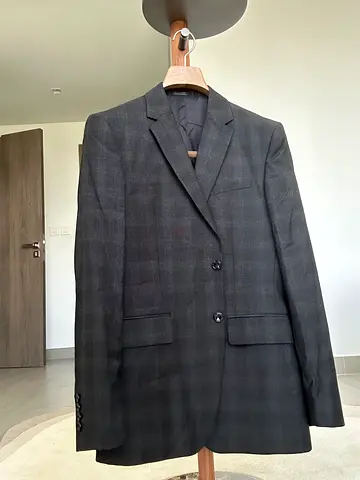 REISS Mens Dark Grey Wool SUIT 40R 34R Size