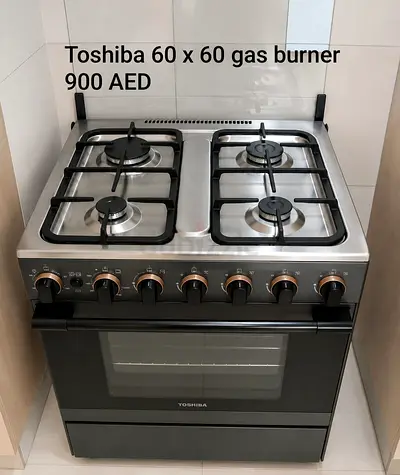 Toshiba 60x60cm Stainless Steel Gas Cooker with Oven - Good Condition