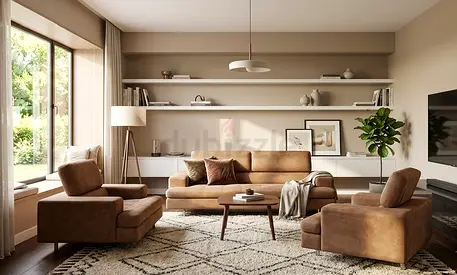 Modern beige living room set