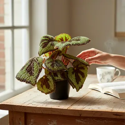 Healthy indoor potted Live Begonia rex - decorative houseplant