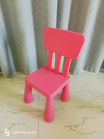 Ikea Pink Plastic Kids Chair - Lightweight and Sturdy