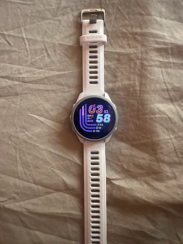Garmin Forerunner-style White Smartwatch - Very Good Working Condition barely 1 month used