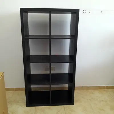 IKEA KALLAX-style 8-cube Shelving Unit - Dark Brown, Good Condition