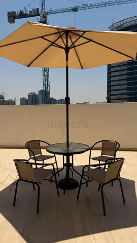Outdoor 4-Seater Patio Dining Set with Umbrella