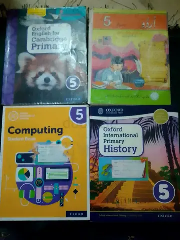 Set of 4 Oxford Primary Books (Level 5) - English, Urdu, Computing, History