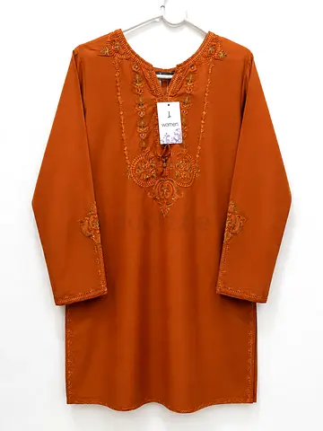 Rust-colored embroidered 3pc dress  medium size