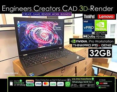 ● ThinkPad P15v Gen2 i7 11thGen NVIDIA Professional 32GB Hi End Workstation: xps zbook precision p1