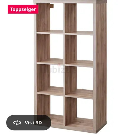 Tall 4x3 Wooden Bookcase / Open Shelf Unit - Light Oak Finish