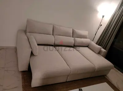 IKEA Esklstuna L Shape Sofa Bed Beige